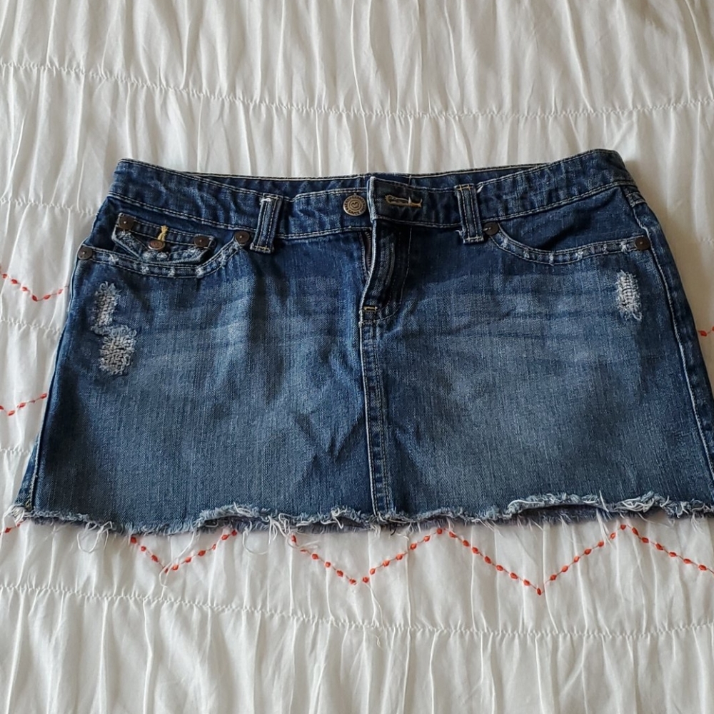 Blue jean mini skirt